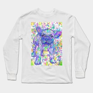 FRENCH BULLDOG PUPPY - watercolor and ink portrait .1 Long Sleeve T-Shirt